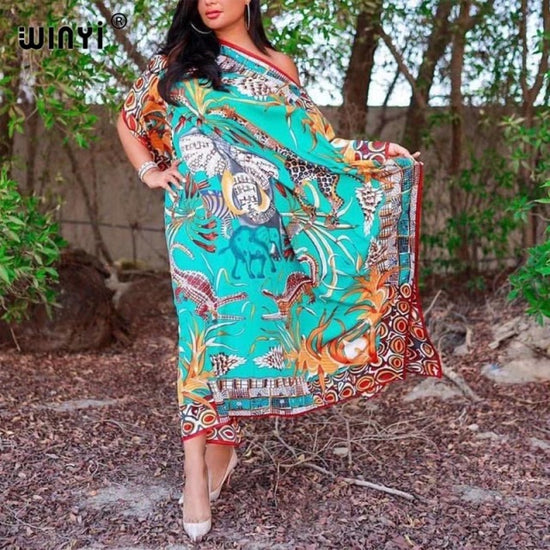 Women Silk Kaftan Maxi  Loose Summer Bohemian  long dress - Gems Ensumbles 
