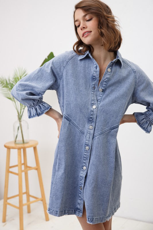 Load image into Gallery viewer, Washed Denim Dress
