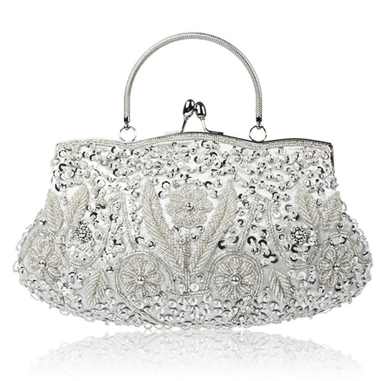 Fashion Retro Women Evening Bags Beaded Clutch Purse Shoulder Chain - Gems Ensumbles