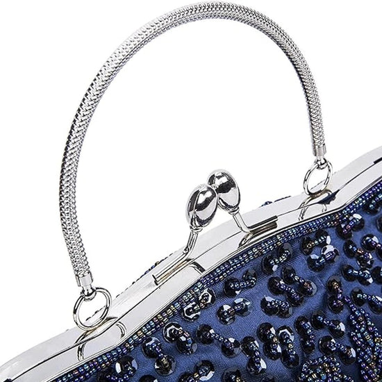 Fashion Retro Women Evening Bags Beaded Clutch Purse Shoulder Chain - Gems Ensumbles