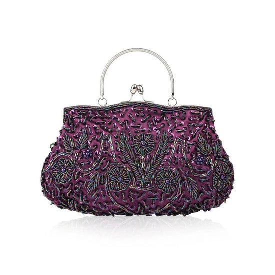 Fashion Retro Women Evening Bags Beaded Clutch Purse Shoulder Chain - Gems Ensumbles