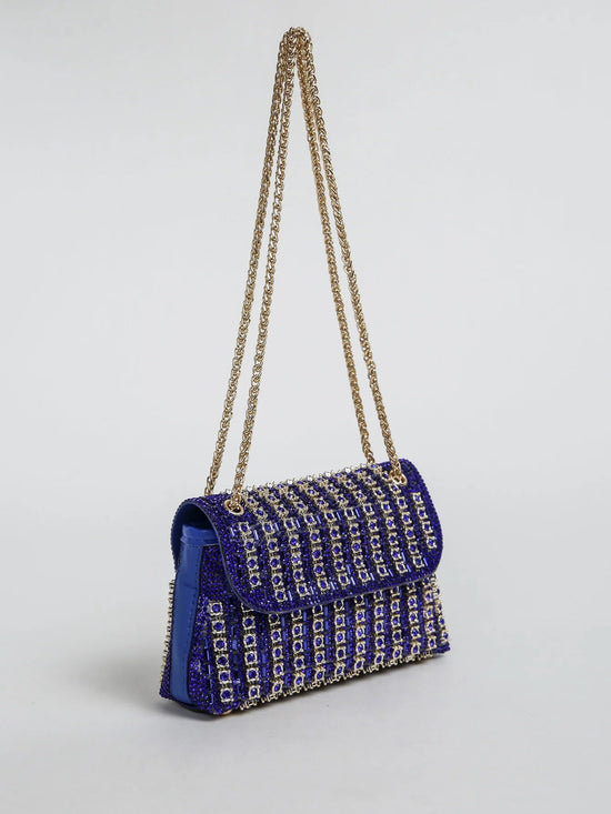 Multi - color Square Glitter Bling, Shiny Glamorous Elegant Bag - Gems Ensumbles