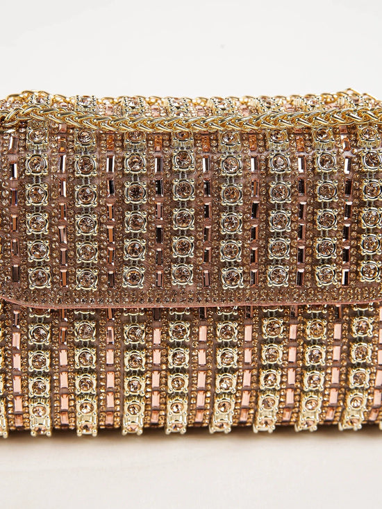 Multi - color Square Glitter Bling, Shiny Glamorous Elegant Bag - Gems Ensumbles