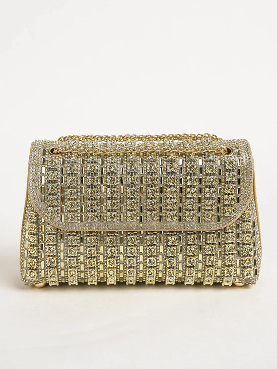 Multi - color Square Glitter Bling, Shiny Glamorous Elegant Bag - Gems Ensumbles