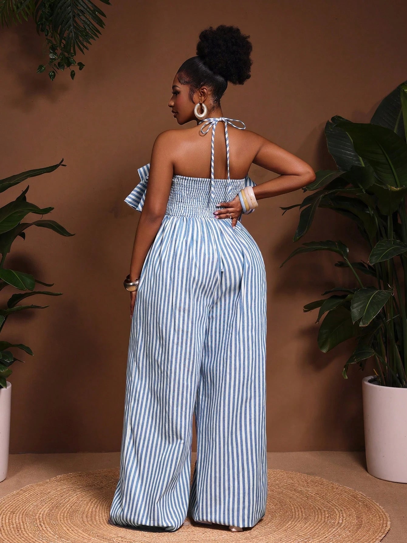 New Arrival Women Jumper Plus Size Striped Print - Gems Ensumbles