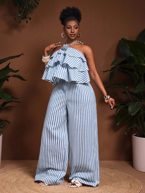 New Arrival Women Jumper Plus Size Striped Print - Gems Ensumbles
