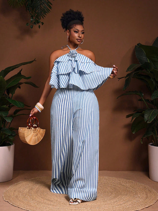 New Arrival Women Jumper Plus Size Striped Print - Gems Ensumbles