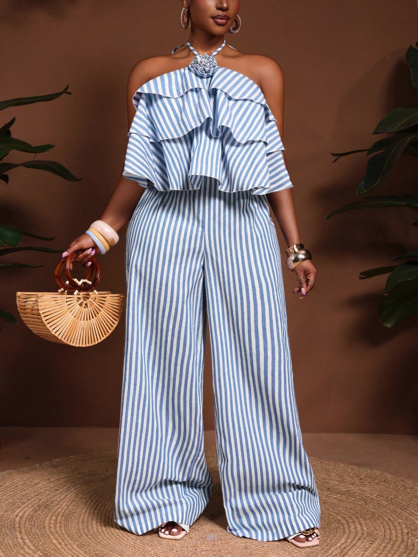 New Arrival Women Jumper Plus Size Striped Print - Gems Ensumbles
