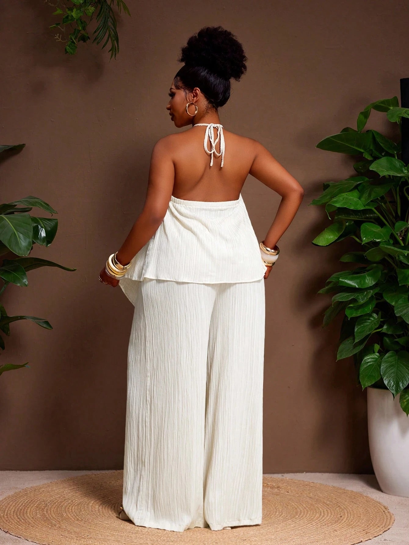 New Seaside Casual Sexy Elegant Romantic Oyster Draped Neck Loose 2pcs set - Gems Ensumbles