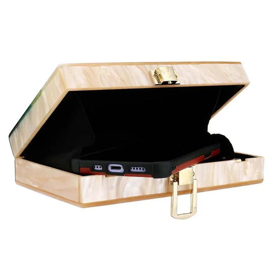 New Trendy Fashion Handbags Striped Acrylic Women Luxury Handbag - Gems Ensumbles
