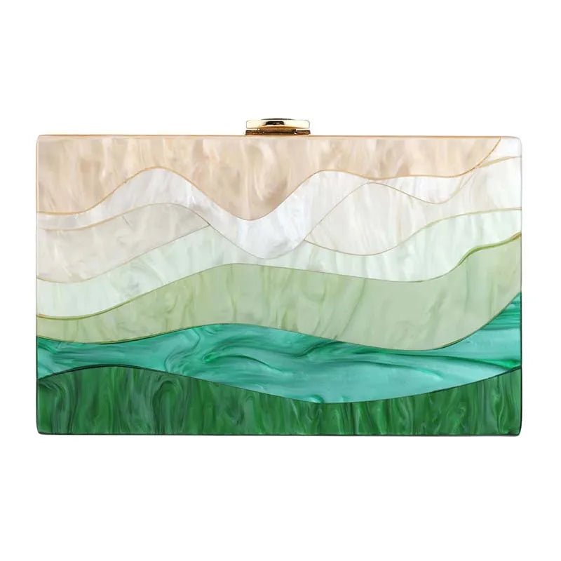 New Trendy Fashion Handbags Striped Acrylic Women Luxury Handbag - Gems Ensumbles