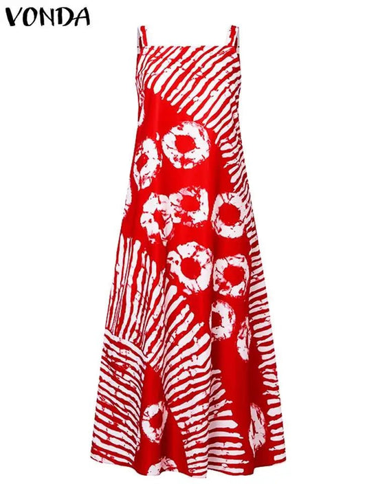 Oversize Maxi Sexy Sleeveless Bohemian Sundress Dress - Gems Ensumbles