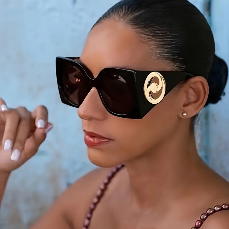 Vintage Chic Women's Oversized Square Fashion Glasses - Gems Ensumbles