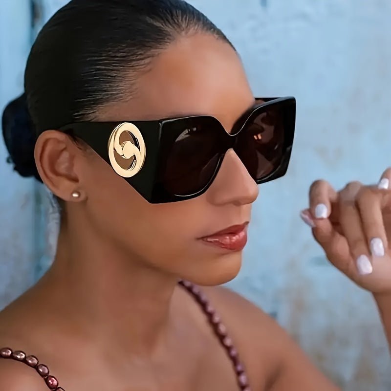 Vintage Chic Women's Oversized Square Fashion Glasses - Gems Ensumbles