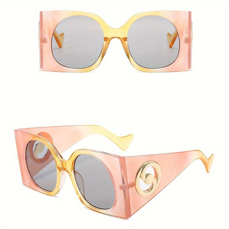 Vintage Chic Women's Oversized Square Fashion Glasses - Gems Ensumbles