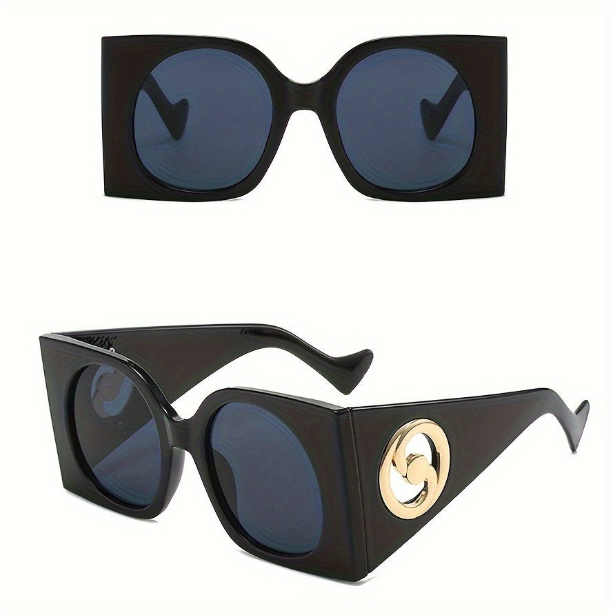 Vintage Chic Women's Oversized Square Fashion Glasses - Gems Ensumbles