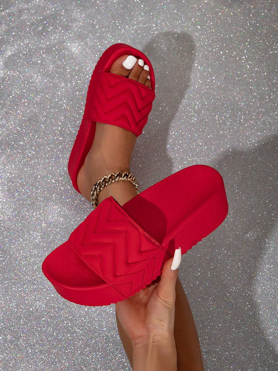 Women Diamond Tread Thick - Soled Height - Increasing Flip - Flops Comfortable Sandals - Gems Ensumbles
