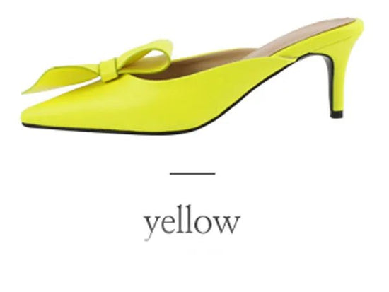 Women Shoes Tip - toed high - heeled bow - Gems Ensumbles