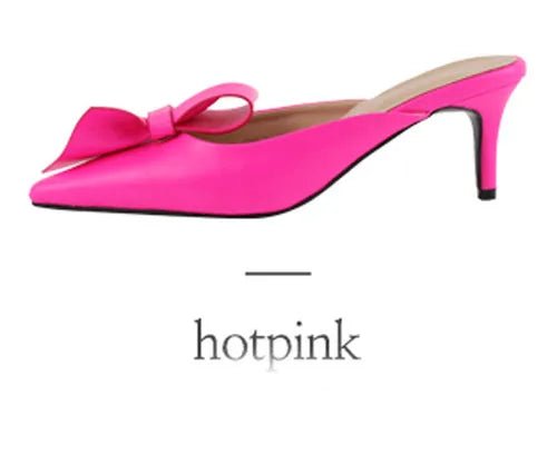 Women Shoes Tip - toed high - heeled bow - Gems Ensumbles