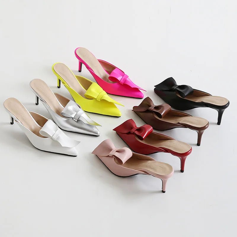 Women Shoes Tip - toed high - heeled bow - Gems Ensumbles