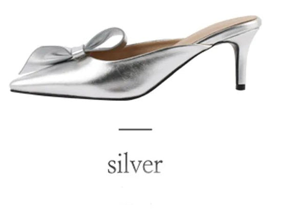 Women Shoes Tip - toed high - heeled bow - Gems Ensumbles