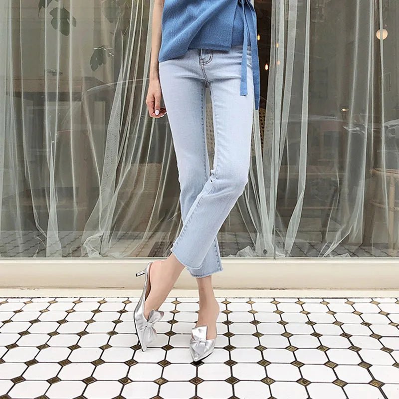 Women Shoes Tip - toed high - heeled bow - Gems Ensumbles