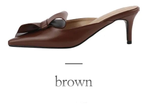 Women Shoes Tip - toed high - heeled bow - Gems Ensumbles