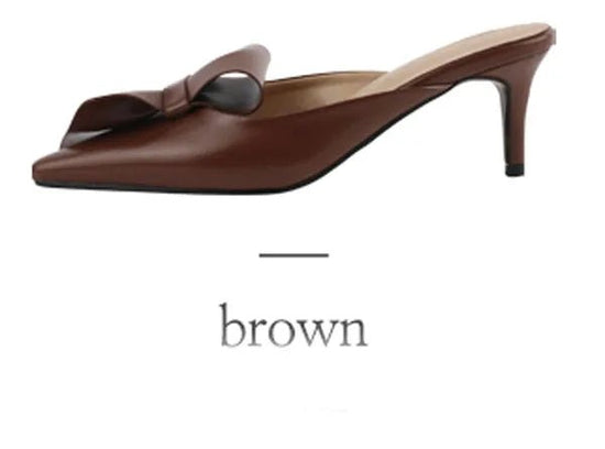 Women Shoes Tip - toed high - heeled bow - Gems Ensumbles