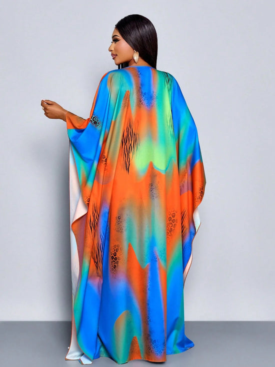 Women's Fashion Gradient Colorful Print Loose Casual Camisole, Wide - Leg Pants Set - Gems Ensumbles