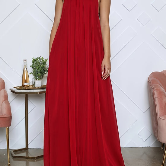 Women's Halter Neck Backless Jumpsuit - Gems Ensumbles