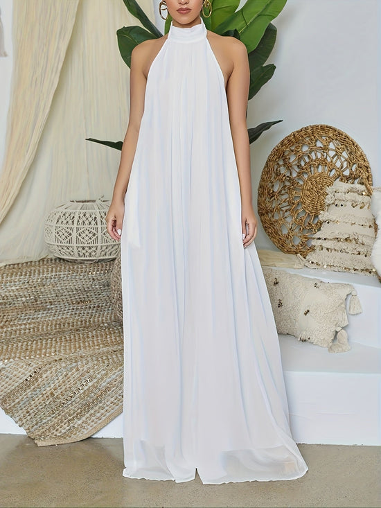 Women's Halter Neck Backless Jumpsuit - Gems Ensumbles