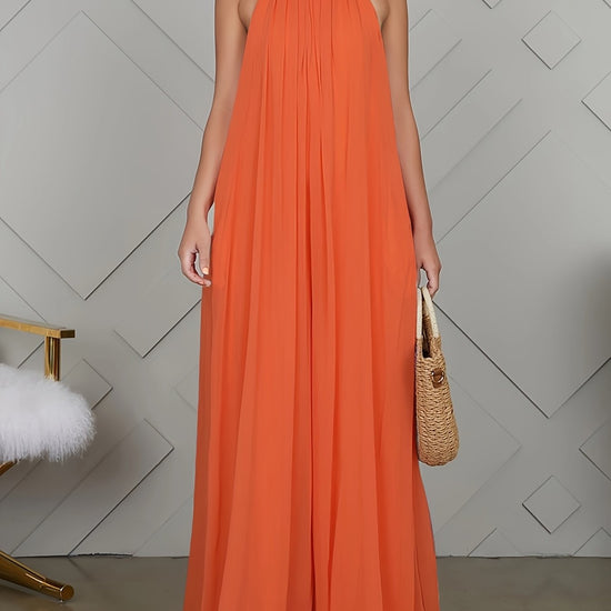 Women's Halter Neck Backless Jumpsuit - Gems Ensumbles