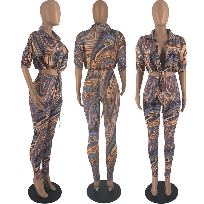 Load image into Gallery viewer, Women Paisley Print 2 Piece Summer Outfits
